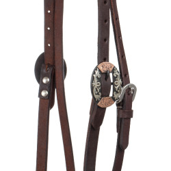 Briglia western Lakota con fibbie decorative in argento Oliato