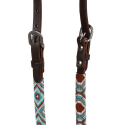 Testiera western Pool’s Diamonds one-ear perlata oliata Marrone scuro