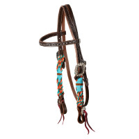 Testiera western Pool’s Rope Waves Naturale Marrone