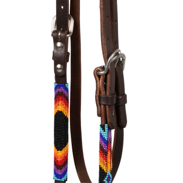 Briglia western Pool’s Serape perline oliata Marrone scuro