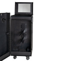 Armadio selleria Equestro in metallo nero 65×62×138 cm Nero lucido