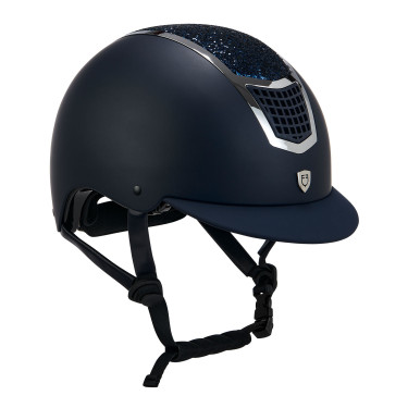 Casco Equestro con strass Marino / argento Blu