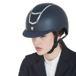 Casco Equestro con strass Marino / argento Blu