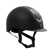Casco Equestro unisex Azael con rotella posteriore con EN 1384-2023 Nero / canna di fucile Grigio
