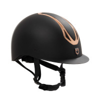 Casco Equestro unisex Azael con rotella posteriore con EN 1384-2023 Nero / oro rosa