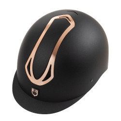 Casco Equestro unisex Azael con rotella posteriore con EN 1384-2023 Nero / oro rosa