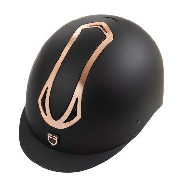 Casco Equestro unisex Azael con rotella posteriore con EN 1384-2023 Nero / oro rosa