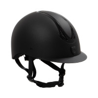 Casco Equestro unisex Azael con rotella posteriore con EN 1384-2023 Nero / nero lucido