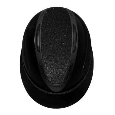 Casco da donna Equestro Apocalypse con calotta lucida con strass EN 1384-2023 Nero / nero