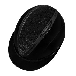 Casco da donna Equestro Apocalypse con calotta lucida con strass EN 1384-2023 Nero / nero