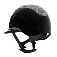 Casco da donna Equestro Apocalypse con calotta lucida con strass EN 1384-2023 Nero / canna di fucile