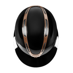 Casco da donna Equestro Apocalypse con calotta lucida omologato EN 1384-2023 Nero / oro rosa