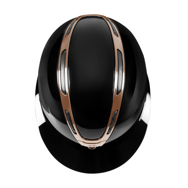 Casco da donna Equestro Apocalypse con calotta lucida omologato EN 1384-2023 Nero / oro rosa