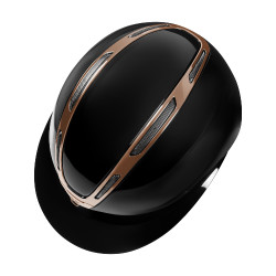 Casco da donna Equestro Apocalypse con calotta lucida omologato EN 1384-2023 Nero / oro rosa