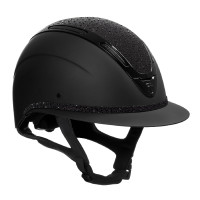 Casco da donna Equestro Apocalypse con calotta opaca con strass EN 1384-2023 Nero / nero Casco da donna Equestro Apocalypse con calotta opaca con strass EN 1384-2023 Nero / nero