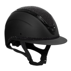 Casco da donna Equestro Apocalypse con calotta opaca con strass EN 1384-2023 Nero / nero