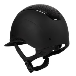 Casco da donna Equestro Apocalypse con calotta opaca con strass EN 1384-2023 Nero / nero