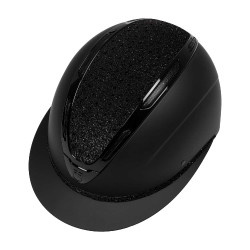 Casco da donna Equestro Apocalypse con calotta opaca con strass EN 1384-2023 Nero / nero