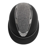 Casco da donna Equestro Apocalypse con calotta opaca con strass EN 1384-2023 Nero / nero Casco da donna Equestro Apocalypse con calotta opaca con strass EN 1384-2023 Nero / nero