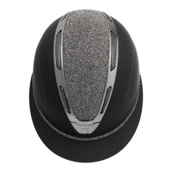 Casco da donna Equestro Apocalypse con calotta opaca con strass EN 1384-2023 Nero / canna di fucile Casco da donna Equestro Apocalypse con calotta opaca con strass EN 1384-2023 Nero / canna di fucile