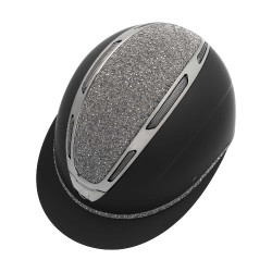 Casco da donna Equestro Apocalypse con calotta opaca con strass EN 1384-2023 Nero / canna di fucile Casco da donna Equestro Apocalypse con calotta opaca con strass EN 1384-2023 Nero / canna di fucile