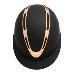 Casco da donna Equestro Apocalypse con calotta opaca omologato EN 1384-2023 Nero / oro rosa Casco da donna Equestro Apocalypse con calotta opaca omologato EN 1384-2023 Nero / oro rosa