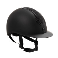 Casco donna Equestro Azael Stone con visiera larga con strass EN 1384-2023 Nero / nero Casco donna Equestro Azael Stone con visiera larga con strass EN 1384-2023 Nero / nero