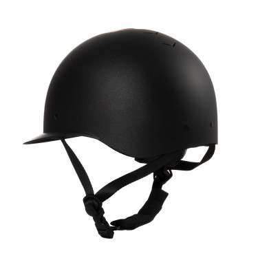 Casco da donna Equestro con visiera larga omologato EN 1384-2023 Nero / oro rosa