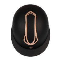 Casco da donna Equestro con visiera larga omologato EN 1384-2023 Nero / oro rosa