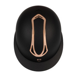 Casco da donna Equestro con visiera larga omologato EN 1384-2023 Nero / oro rosa