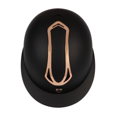 Casco da donna Equestro con visiera larga omologato EN 1384-2023 Nero / oro rosa