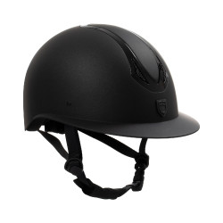Casco da donna Equestro con visiera larga omologato EN 1384-2023 Nero / nero lucido Casco da donna Equestro con visiera larga omologato EN 1384-2023 Nero / nero lucido