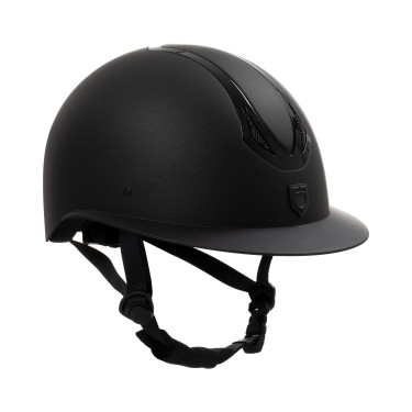 Casco da donna Equestro con visiera larga omologato EN 1384-2023 Nero / nero lucido Casco da donna Equestro con visiera larga omologato EN 1384-2023 Nero / nero lucido