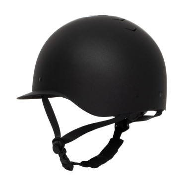 Casco da donna Equestro con visiera larga omologato EN 1384-2023 Nero / nero lucido Casco da donna Equestro con visiera larga omologato EN 1384-2023 Nero / nero lucido