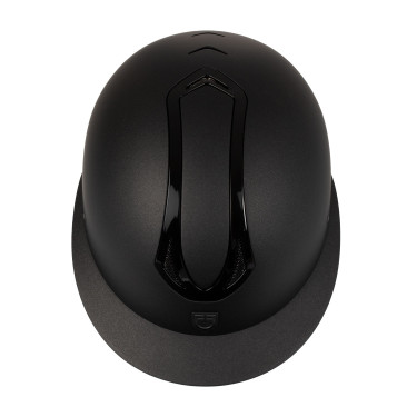 Casco da donna Equestro con visiera larga omologato EN 1384-2023 Nero / nero lucido Casco da donna Equestro con visiera larga omologato EN 1384-2023 Nero / nero lucido