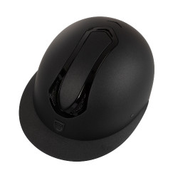 Casco da donna Equestro con visiera larga omologato EN 1384-2023 Nero / nero lucido Casco da donna Equestro con visiera larga omologato EN 1384-2023 Nero / nero lucido