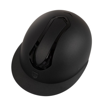 Casco da donna Equestro con visiera larga omologato EN 1384-2023 Nero / nero lucido Casco da donna Equestro con visiera larga omologato EN 1384-2023 Nero / nero lucido