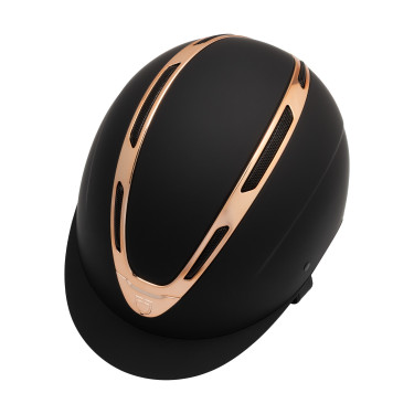 Casco unisex Equestro Apocalypse con calotta opaca EN 1384-2023 Nero / oro rosa