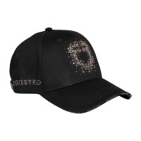 Cappellino da donna Equestro con logo in strass Nero
