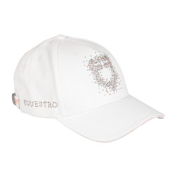 Cappellino da donna Equestro con logo in strass Bianco