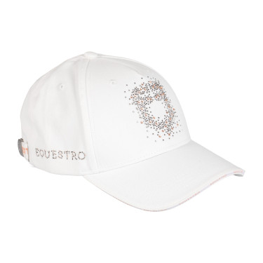 Cappellino da donna Equestro con logo in strass Bianco