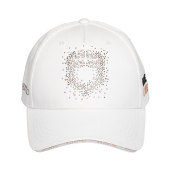 Cappellino da donna Equestro con logo in strass Bianco