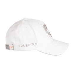 Cappellino da donna Equestro con logo in strass Bianco