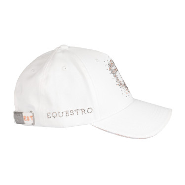 Cappellino da donna Equestro con logo in strass Bianco