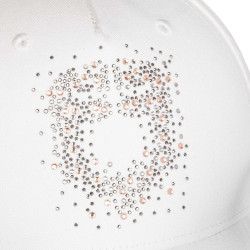 Cappellino da donna Equestro con logo in strass Bianco