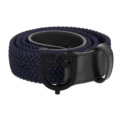 Cintura elastica Equestro con fibbia con logo nero Marina Blu marino