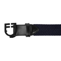 Cintura elastica Equestro con fibbia con logo nero Marina Blu marino