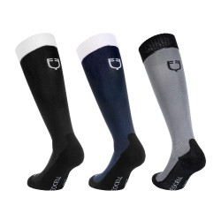 Calze Equestro Technical Basic confezione da 3 Nero bianco / blazer blu marino bianco / asfalto nero
