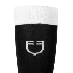 Calze unisex Equestro Basic in tessuto tecnico Nero / bianco