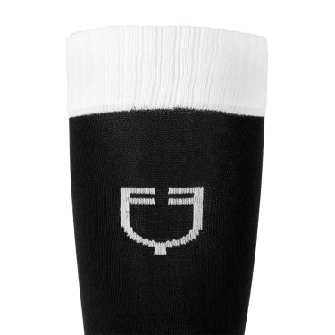 Calze unisex Equestro Basic in tessuto tecnico Nero / bianco